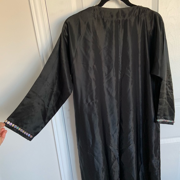 No Brand, Black Satin Maxi Dress with Jewels, Size: Small - Picture 4 of 4